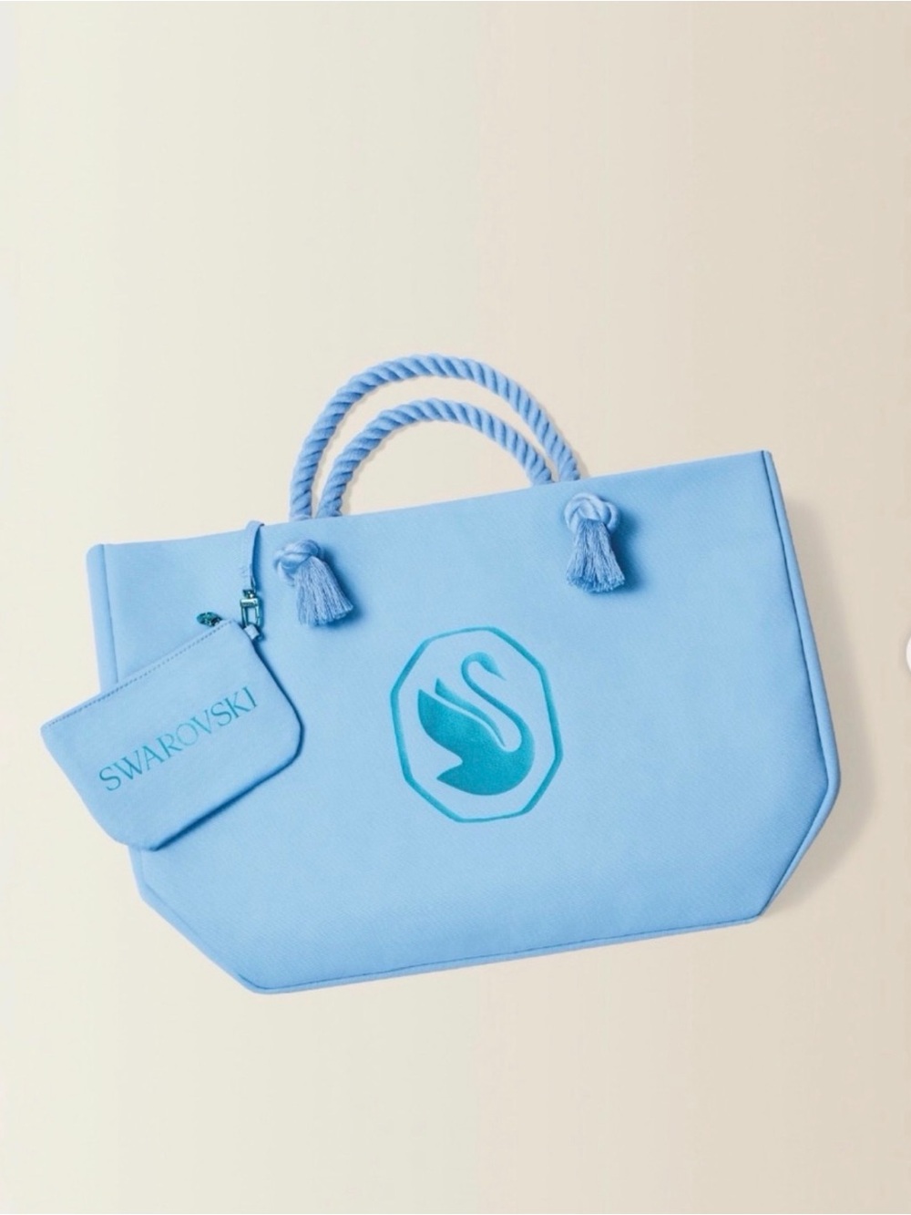Swarovski Blue Tote Bag Gift w/ Purchase NWT Rope Handles